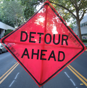 Detour Ahead Image Sign